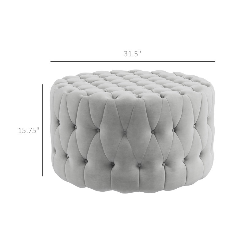 Repose-pieds capitonné avec velours Homcom