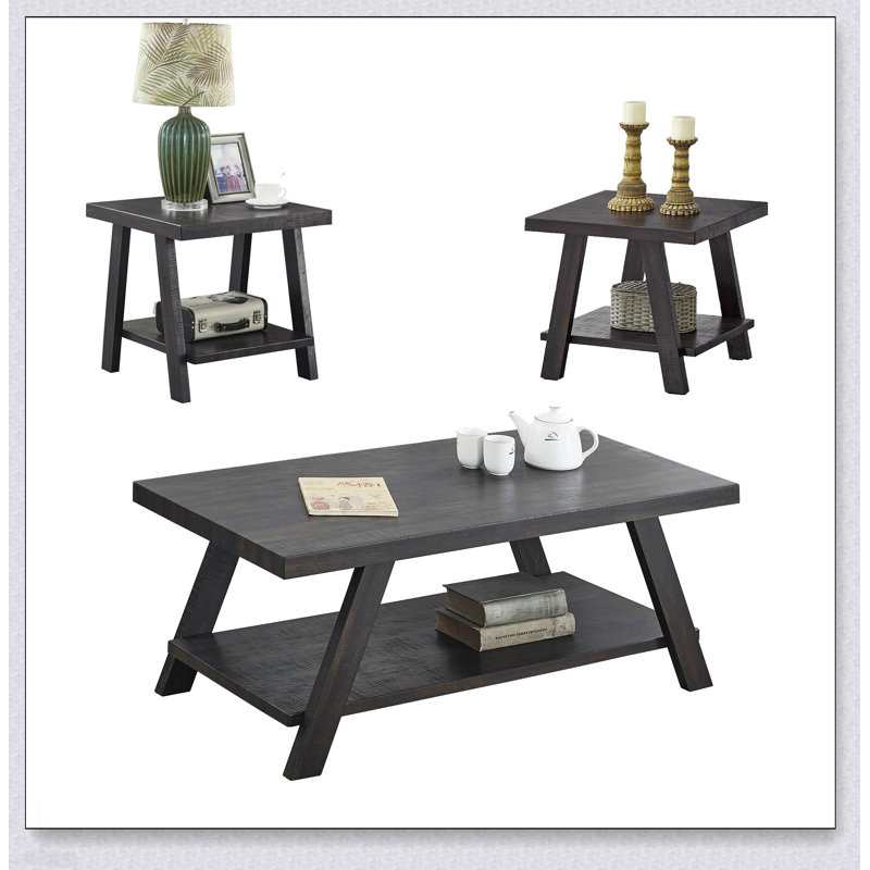 Table basse ronde avec plateau et tablette en bois manufacturé, durable et écologique pour les salons modernes