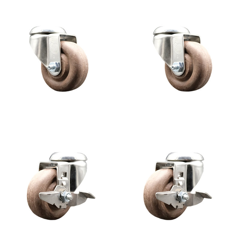 Roulettes pivotantes, H 3,5 po x l 3,5 po
