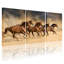 Ensemble de 3 tableaux sur toile représentant une scène de chevaux au galop-2083151140