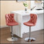 Tabourets de bar pivotants en velours avec une hauteur de siège réglable de 25 à 33 pouces, base chromée moderne pour plus de confort et de style-1173832548