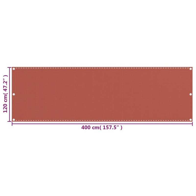 Glibben Balcony Screen Cream 120X400 Cm HDPE, Terracotta