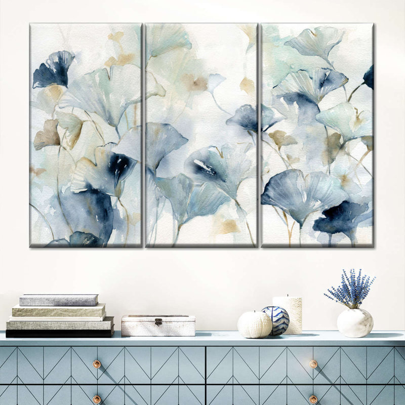 Glorious Ginkgo - 3 pièces sur toile tendue, H 24 po x l 38 po x P 1,25 po