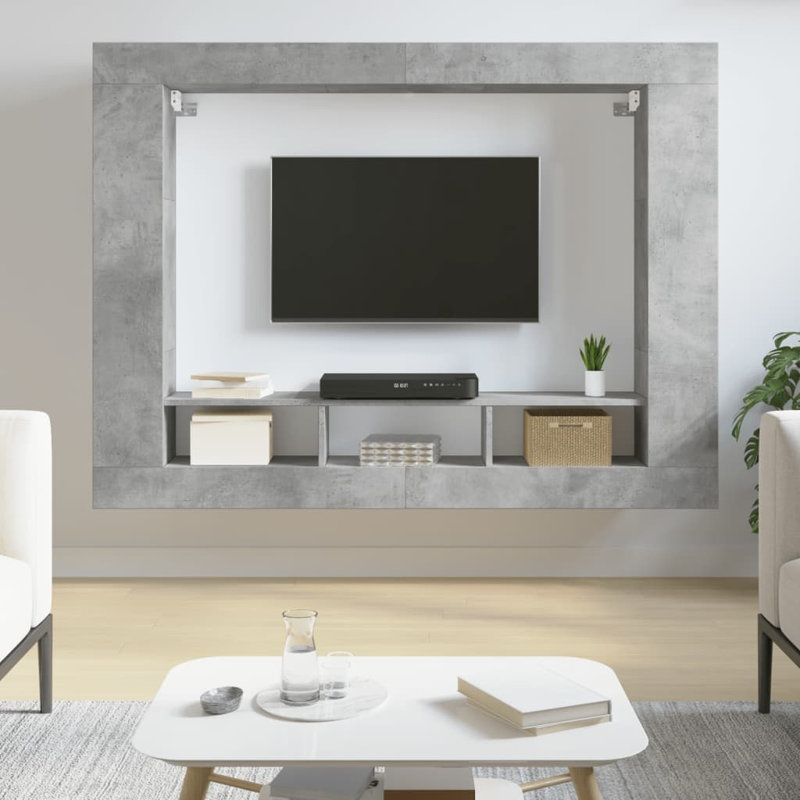 Marisabel TV Cabinet 152x22x113 cm Engineered Wood, Concrete Grey