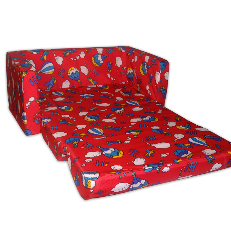Harr Kids Convertible Sofa & Bed, Red