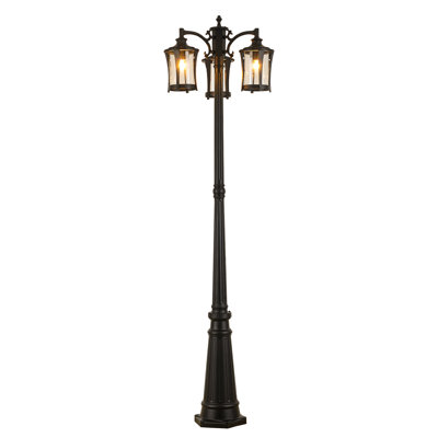 Outdoor Post Light Dusk to Dawn Post Lamp with Outlet