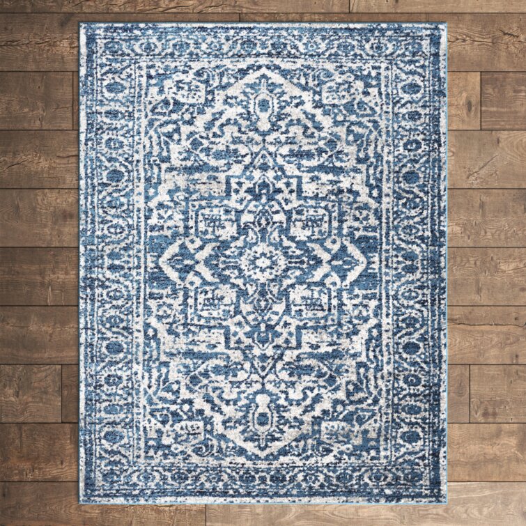 Doylestown Blue Area Rug  Dark blue rug, Distressed persian rug, Blue area  rugs