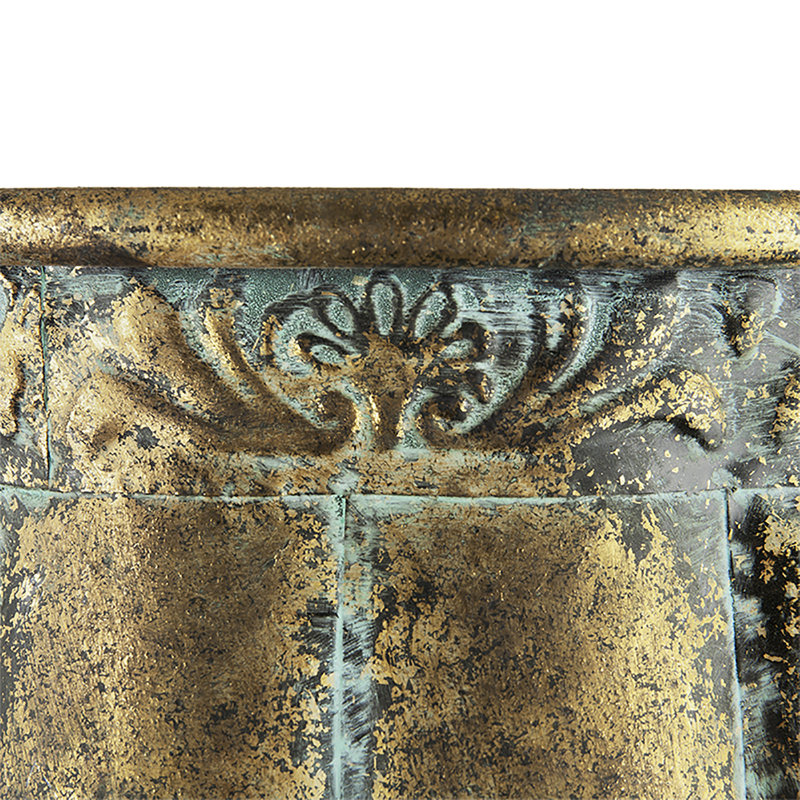 S/2 Iron Flower Pot L:13x13x14.5'' S:11x11x13.5''