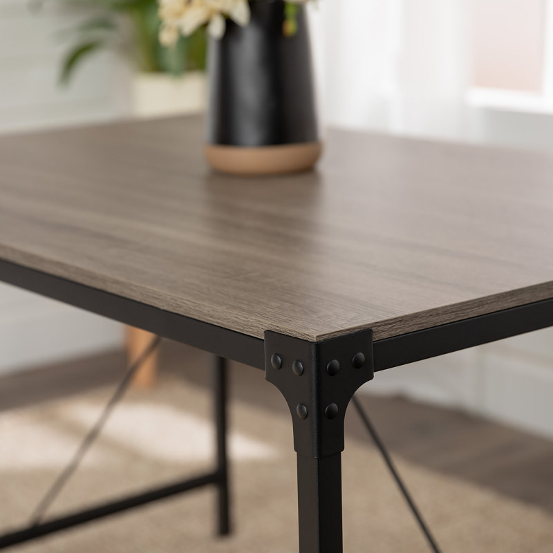Metal Base Dining Table, Driftwood