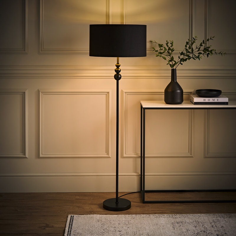 Randalia 145cm Traditional Floor Lamp, Black , Black