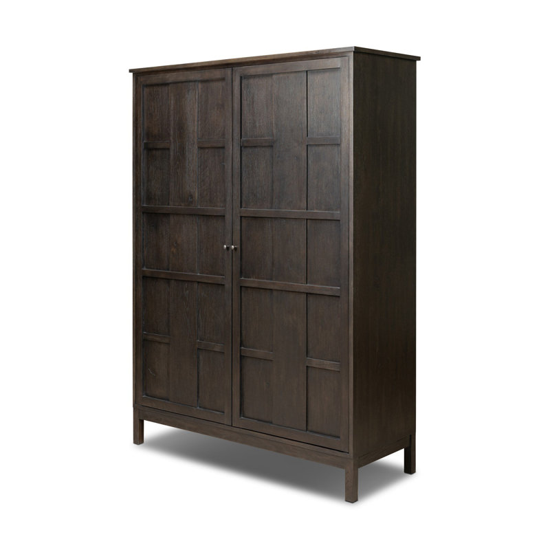 Alessio Cabinet-Aged Natural Oak, Smoked Black Veneer