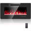 Foyer électrique encastré et mural, 750 W / 1500 W, télécommande avec minuterie, flamme réglable-1720387873