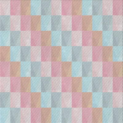 Tapis rose/bleu à motifs
