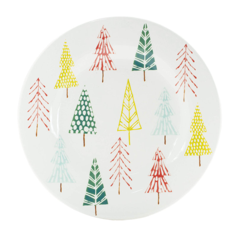 Assiette à motif pin en céramique