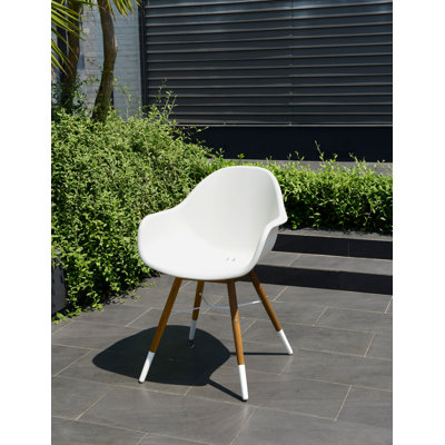 Rafael Wood Modern Patio Dining Chairs (Set Of 4) by Kitsco