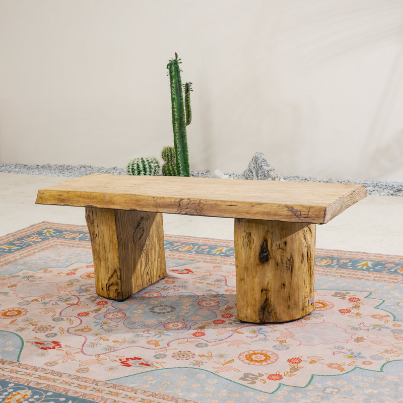Rustic Wood-Look Outdoor Coffee Table With Iron Frame And Terrafab Top