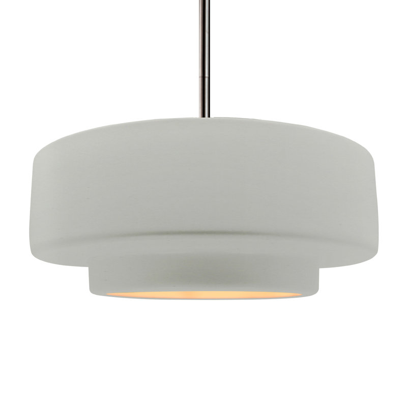 Luminaire suspendu à 1 lumière Meydan, Blanc mat / or champagne / laiton, H 6 po x l 16,25 po x P 16,25 po, Nickel brossé