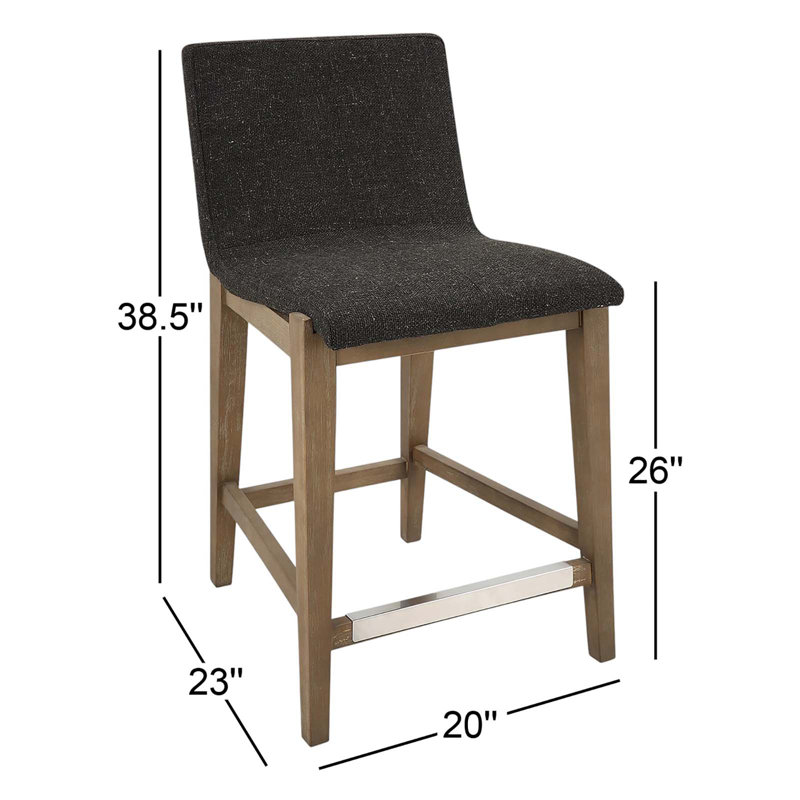 Klemens Upholstered Extra Tall Stool with Solid Wood Frame
