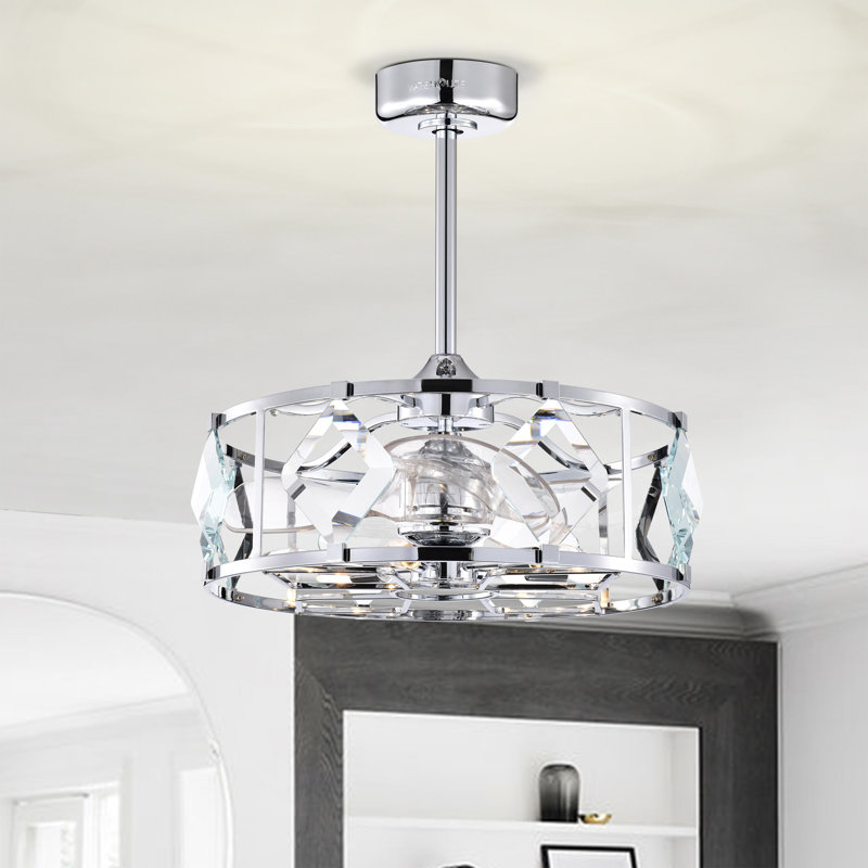Ventilateur de plafond à 20 pales en cage avec télécommande et ensemble d'éclairage inclus Hréfna 20 po