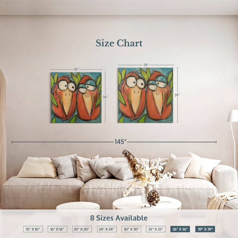 Brampt Flirting Love Birds, 39" H x 39" W
