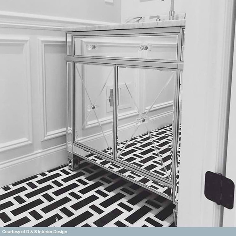 Esplanade 13x13 Basketweave Polished Marble Mosaic Tile, Black Beauty