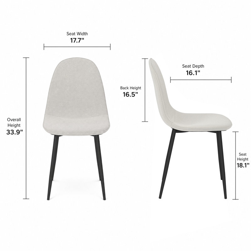 Chaises d'appoint rembourrées Delfinia, Tissu éponge beige, Noir