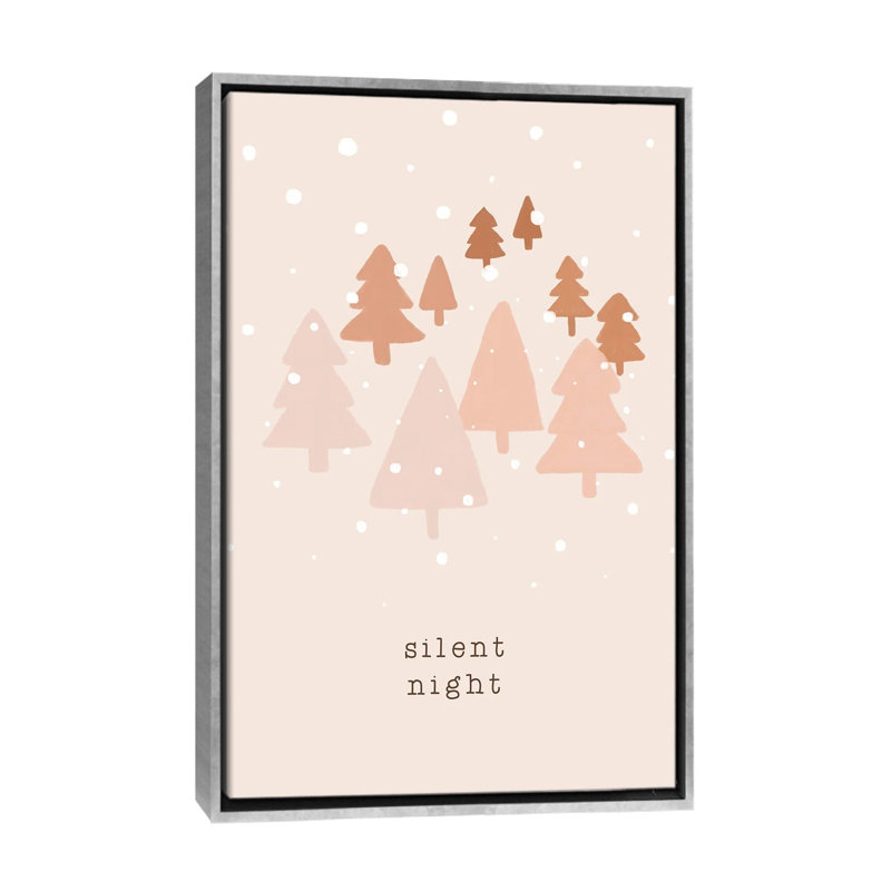 « Silent Night » par Orara studio, reproduction d’art, H 48 po x l 32 po x P 1,5 po, Toile avec cadre argenté, Pas de tapis