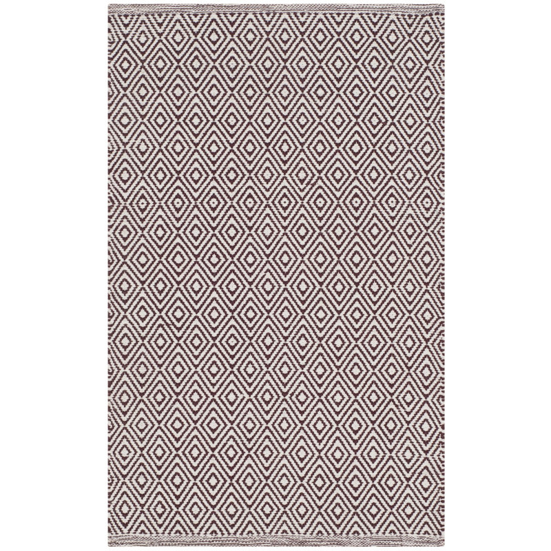 Dryden Hand Woven Cotton Geometric Rug, Square 6'