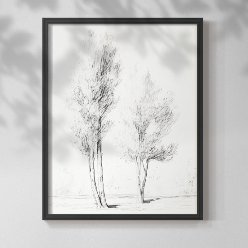 Croquis rétro IV - impression encadrée, H 10 po x l 8 po, Noir