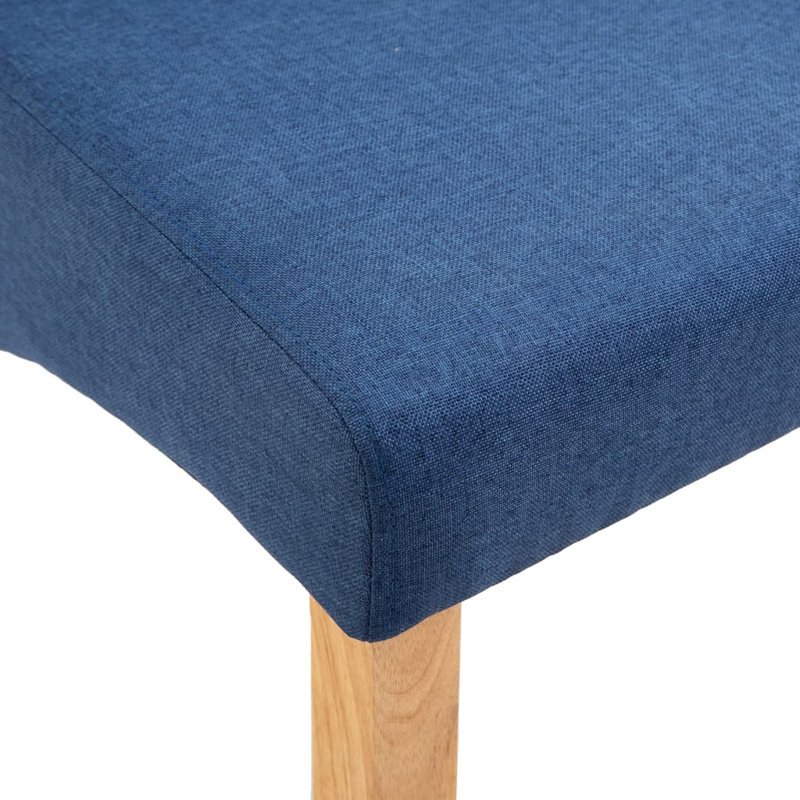 Chaise d'appoint rembourrée avec structure en bois, bleu, 4