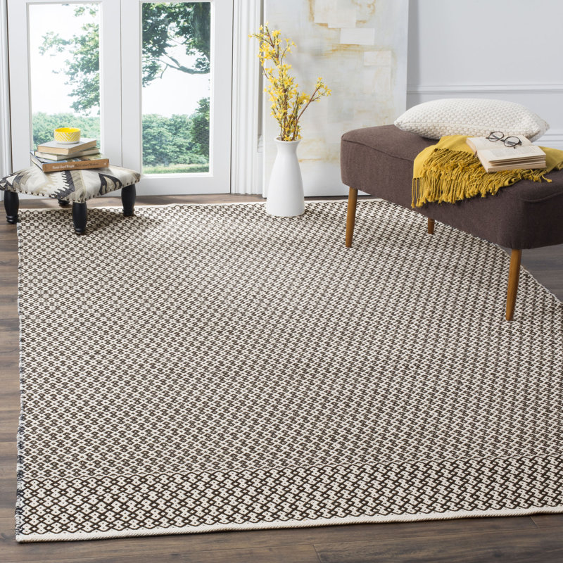 Tapis en coton tissé à la main Haq moule, Rectangle 4 pi x 6 pi