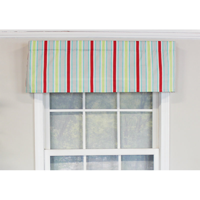 Cantonnière sur mesure en mélange de coton rayé l 50 po Showalter
