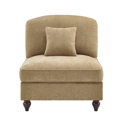 Canapé sans accoudoirs en chenille avec 1 coussin - café clair