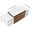 Meuble-lavabo mural 54 po avec lavabo de comptoir en résine et 2 tablettes de rangement, 2 portes à fermeture douce
