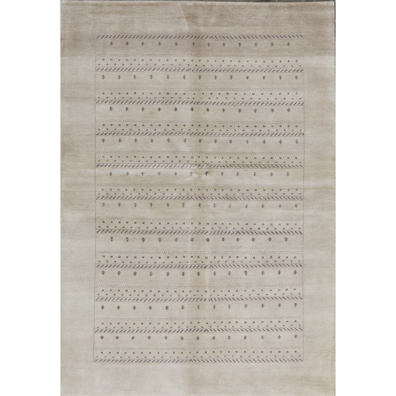 Tapis beige noué à la main de haute qualité