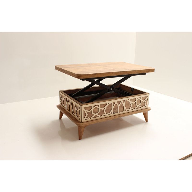 Table basse moderne avec dimensions ajustables, 35,4 po x 15,0 po x 23,6 po | Panneau en carton 100% enduit de mélamine, pieds robustes en plastique (5,9 pouces) | Design élégant pour le salon et les espaces de fantaisie