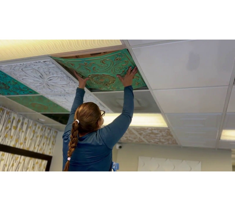 Venice White Matte 2 ft. x 2 ft. PVC Ceiling Tile Set