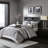 King Bedding - Grey/Taupe Decorative Pillows With Solid Color 7 Piece Comforter Brown Bed Skirt