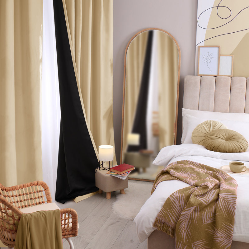 Andrijana Blackout Curtain Pair, 52" W x 84" L, Burlywood