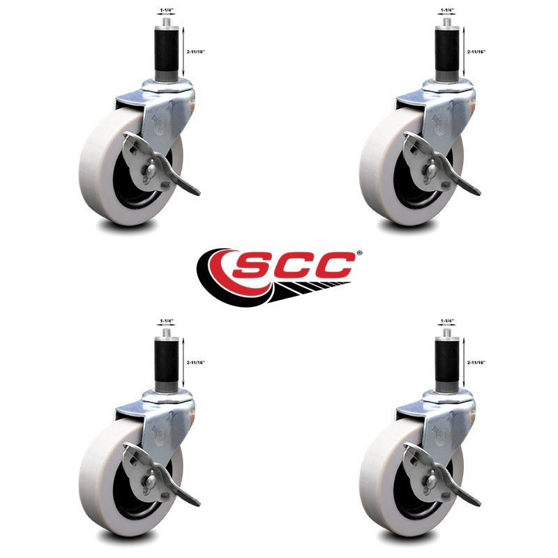 Thermoplastic Caster with Brake