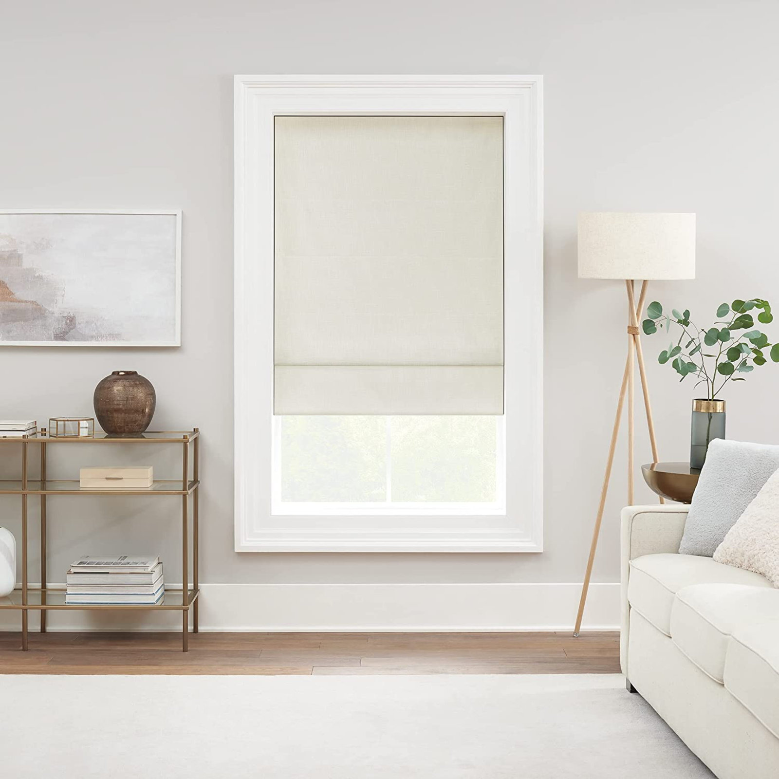 Eclipse Blackout Roman Shade, 31"W x 64"L, Ivory