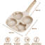 Poêle à frire avec œuf, poêle à déjeuner antiadhésive de 4 tasses avec poignée résistante à la chaleur, beige