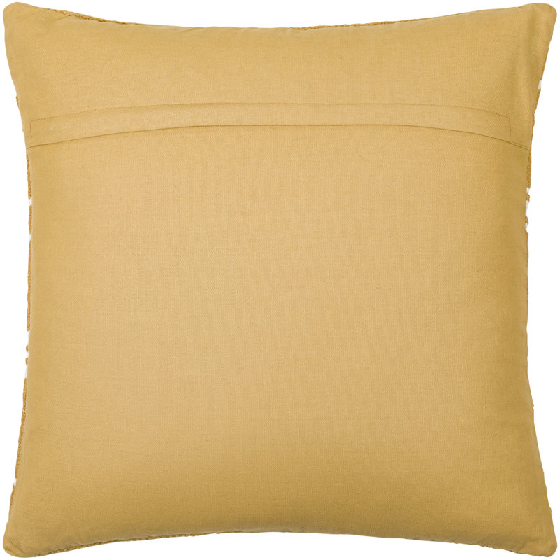 Chanterelle Embroidered Cotton Throw Pillow, White/Black, 22" x 22", Polyester/Polyfill