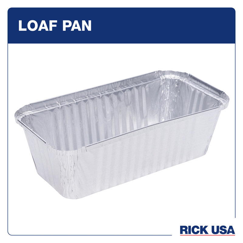 RICK USA: moule à pain de 8 po - paquet de 25 - papier d'aluminium jetable, cuisson multi-usages, cuisson du pain, durable, gril-four-congélateur-lavable au lave-vaisselle, recyclable