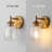 1-light Clear Glass Shade Wall Sconces For Bathroom, Living Room（set Of 2)