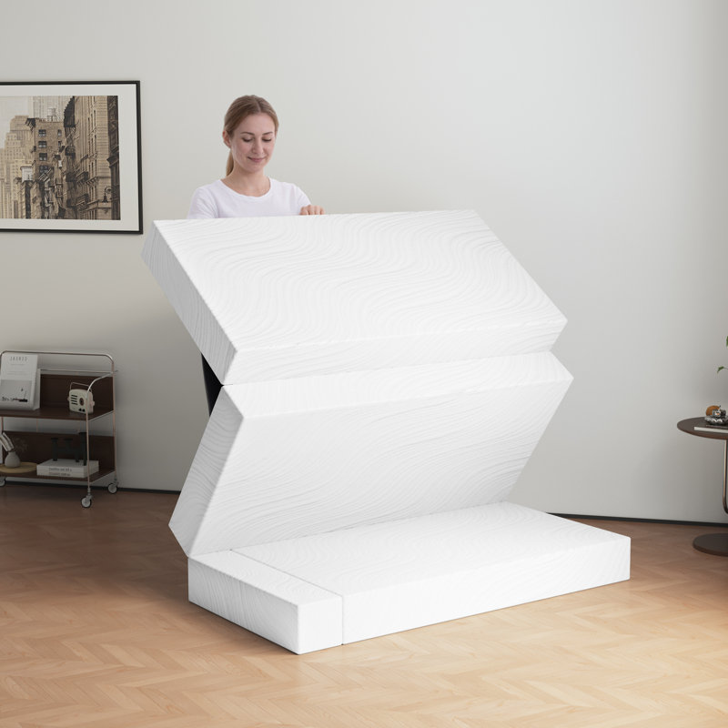 10cm & 15cm Medium Firm Foam Futon Mattress, Infused Memory Foam Mattress with Protective Cover, 15cm, Kingsize (5')