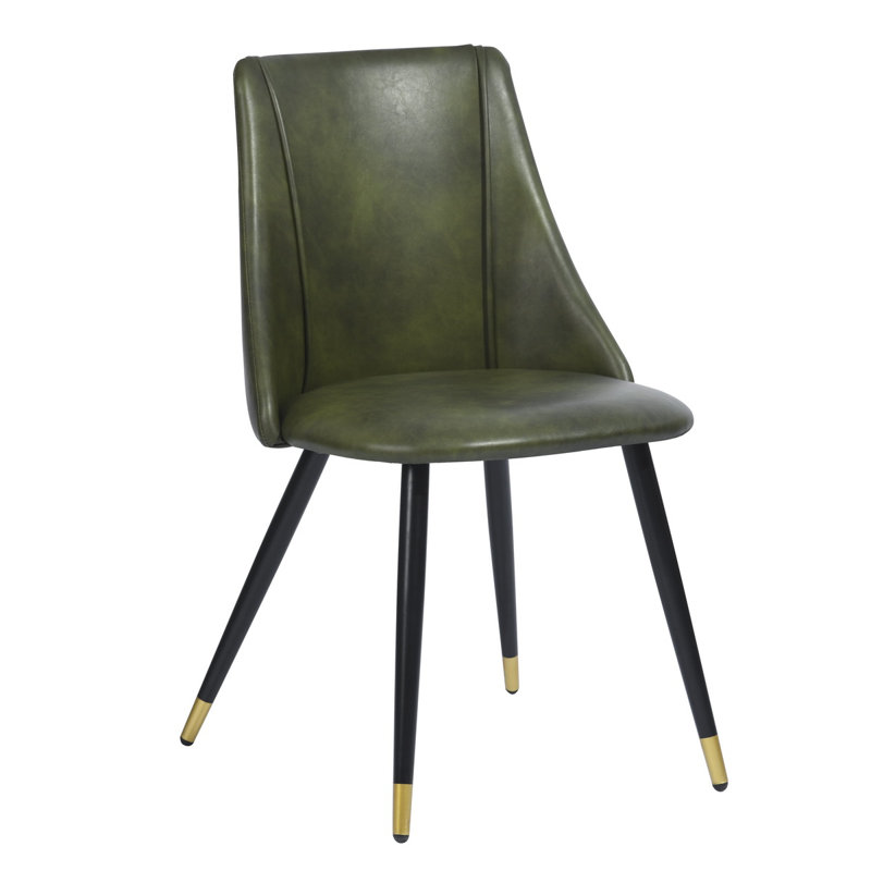 Alani 45cm H Upholstered Wing Back Side Chair, Green