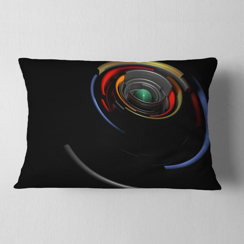 Coussin décoratif à rayures 3d circulaires fractal