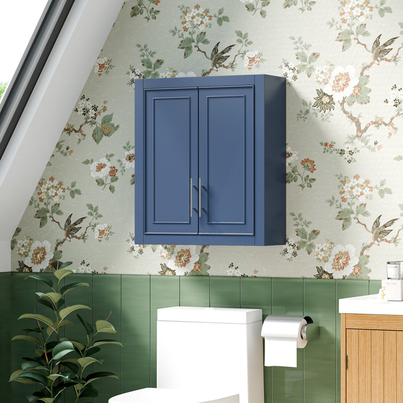 Armoire de rangement moderne avec tablettes réglables, Bleu