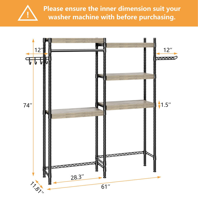 Metal Free Standing Laundry Room Organizer